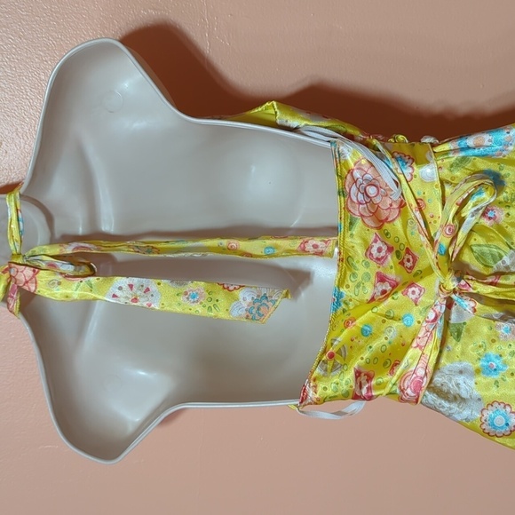 4U Design USA Halter Sun Dress Babydoll Fairy Coquette Satin Floral Belt… - Picture 4 of 8